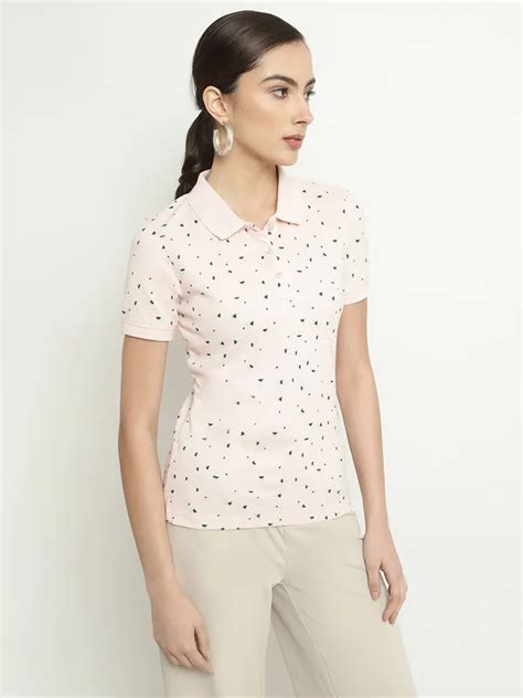 METTLE Conversational Printed Polo Collar Cotton T-shirt