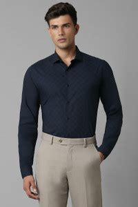 Louis Philippe Ath.Work Men Printed Formal Light Blue Shirt - Buy Louis ...