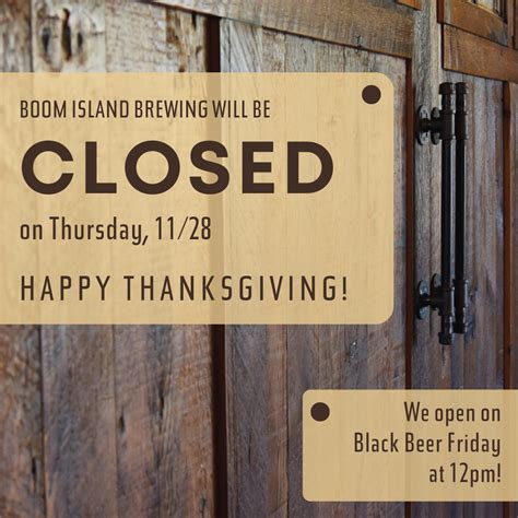 Closed Thanksgiving (2) - Boom Island Brewing