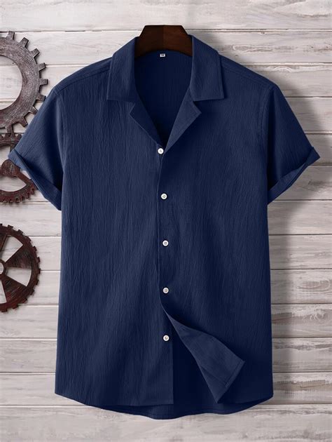 Manfinity Homme Homme Chemise col à revers à bouton | Mode en ligne ...