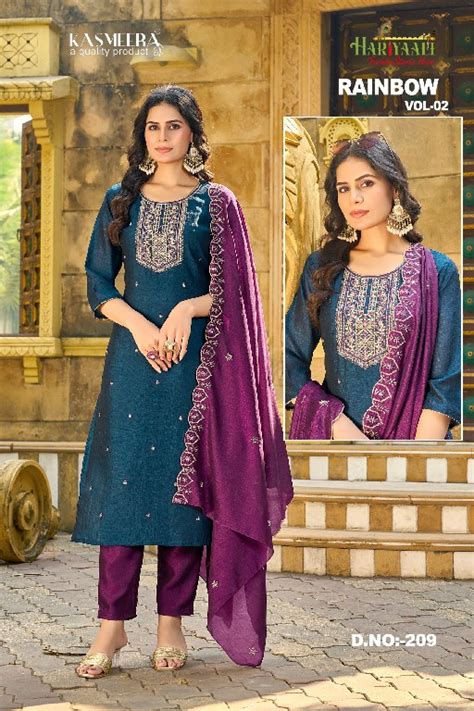 rainbow vol 2 by hariyaali vichitra silk fully stitch combo set suits ...