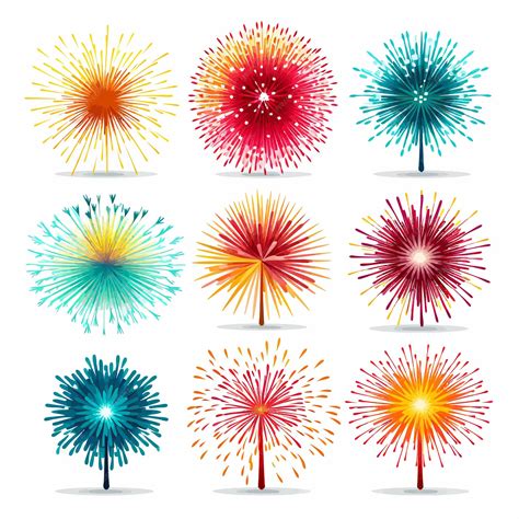Premium Vector | Set_of_colorful_fireworks
