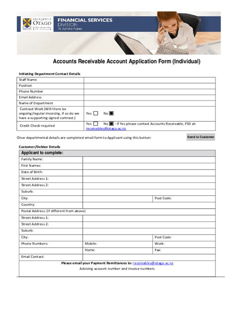 Fillable Online Accounts Receivable Account Application Form ...