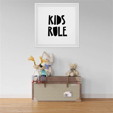Buy Kids Rule Print, Kids Rule Poster, Kids Room Decor, Nursery ...