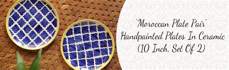 Buy ExclusiveLane 'Moroccan' Ceramic Dinner Plates Set of 2 (10 Inch ...