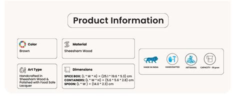 Buy ExclusiveLane Hand Engraved Wooden Spice Box Set For Kitchen With ...