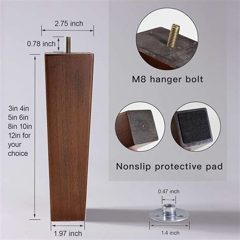 WEKIS Solid Wooden Furniture Legs 6 Inch, Natural Wood Mid India | Ubuy