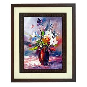 Wens 'Flower with Butterfly' Wall Art Painting (PS Wood, 46 cm x 38 cm ...