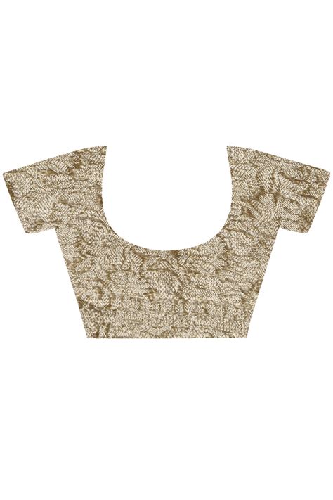 Light Gold Crinkled Banarasi Tissue Saree – Geroo Jaipur