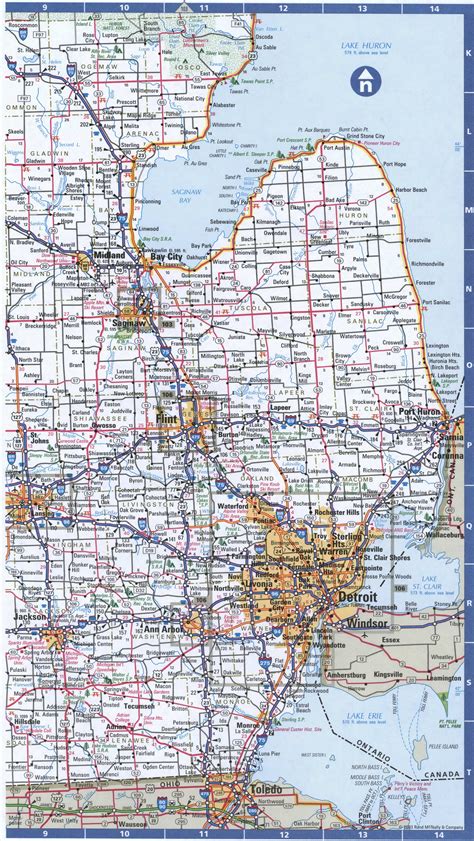 Map of Michigan Southern,Free highway road map MI with cities towns ...