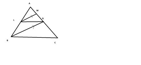ABC is a triangle in which L is the midpoint of AB and N is a point on ...