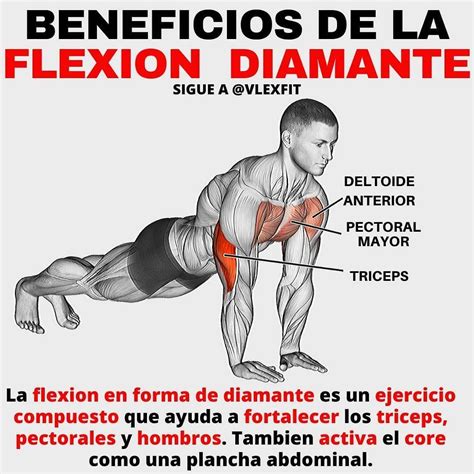 NUTRICION|EJERCICIO|SALUD on Instagram: "BENEFICIOS DE LA FLEXION DIAMANTE por @vlexfit 🧔🏼 . El ...