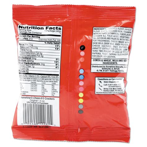Cheez Its Nutrition Label