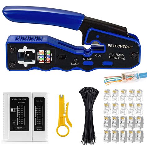 Buy RJ45 Crimp Tool All-in-one Ethernet Crimping Tool Stripper Cutter ...