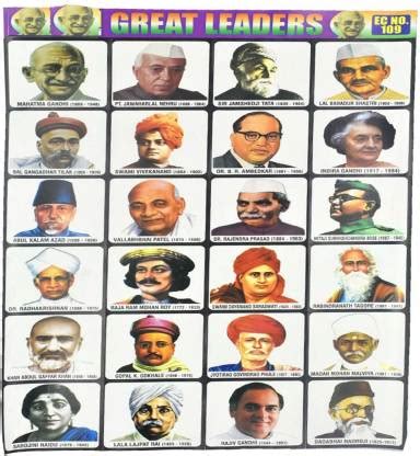 AFH 22 cm Great Leaders Project Chart Sticker Pack of 2 Educational ...