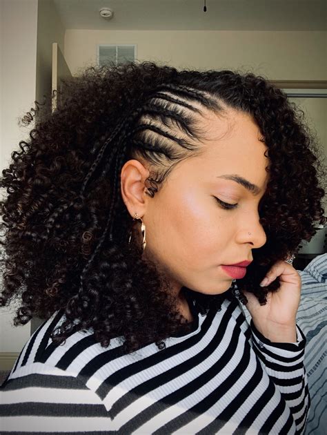 Braids On The Side With Curls Hairstyles : Curly Hair Cornrow Braids ...
