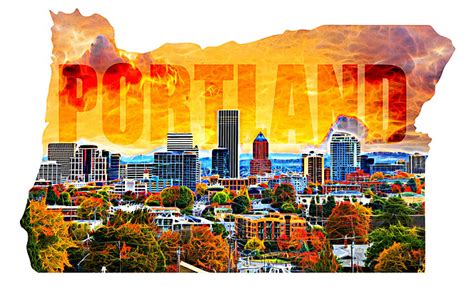 Portland City Skyline Silhouette Background Background Front Scraper ...