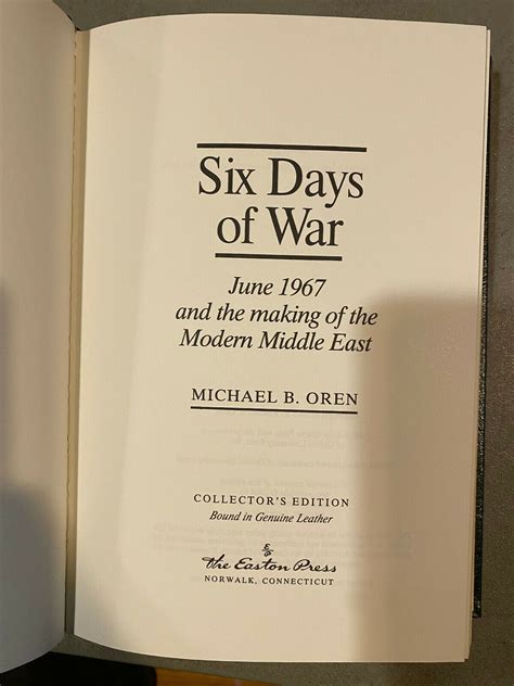 EastonFranklinBooks.com - Six Days of War by Michael B. Oren Israels ...