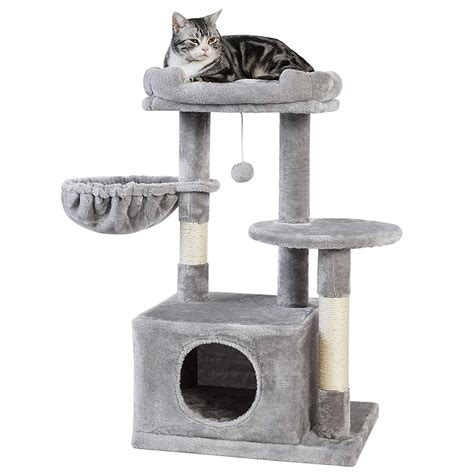 SUPERJARE Cat Tree with Plush Condos & Dangling Balls, Kitten Tower ...