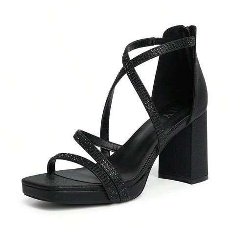 QIY Chunky Platform Heels Dress Shoes For Women Heeled Sandals With ...