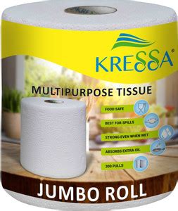 KRESSA Jumbo Kitchen Tissue Paper Roll | Paper Towel 1 Roll Total 300 ...