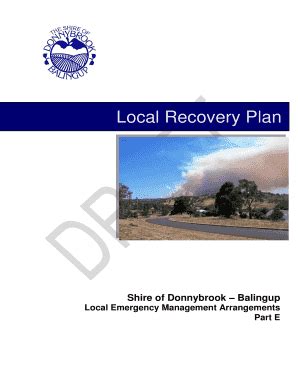 Fillable Online Recovery should be managed and planned for in a ...