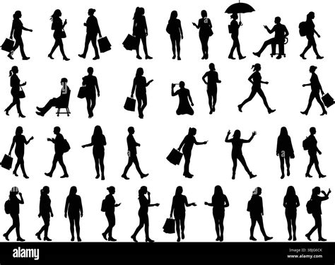 Woman street handbag Stock Vector Images - Alamy - silhouette of woman walking