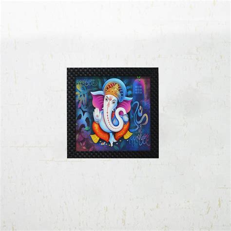 eCraftIndia Lord Ganesha Satin Matt Texture UV Art Painting : Amazon.in ...
