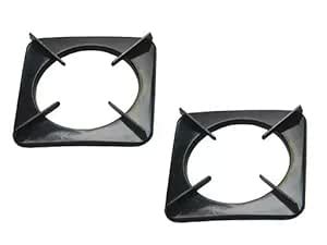 Heavy Duty Square Gas Stove Pan Support Stand – Set of 2 (Black, Cast ...