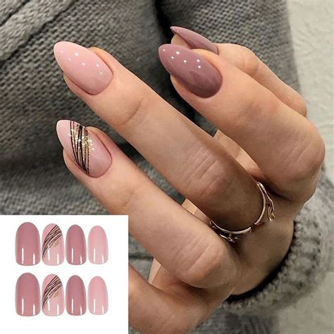 24pcs Manicure Press-on Nails Durable Full Cover False Finger Nail Diy ...