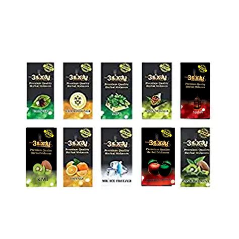 PUFF SMART Shisha 3Sixty Herbal Molasses Herbal Flavour Combo Set of 10 ...