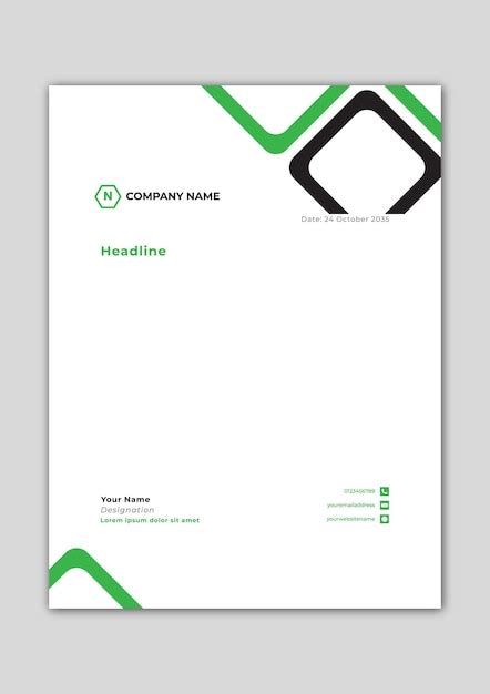 Modern letterhead template with geometric accents | Premium Vector