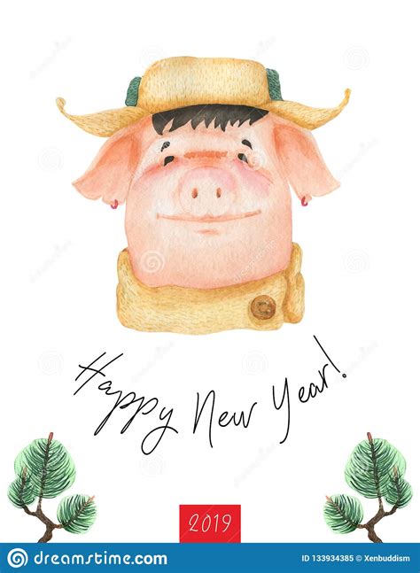 新年快乐明信片男孩青少年的猪2019年 库存例证. 插画 包括有 节假日, 冬天, 聚会所, 节日, 当事人 - 133934385