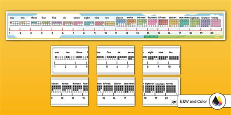 Visual Number Line 1-20 With Ten Frames Banner