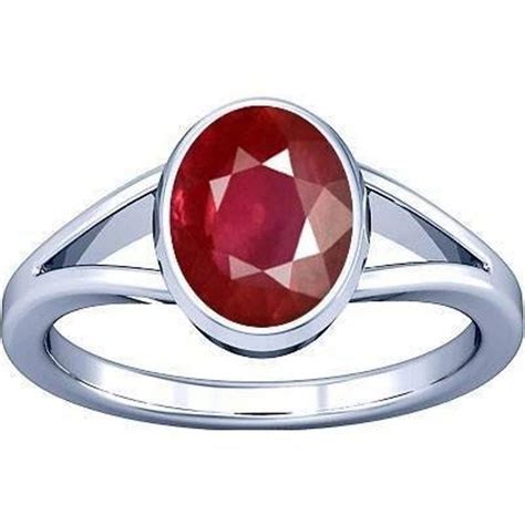 Buy Divya Shakti 8.25-8.50 Ratti Ruby Ring (Maanik/Manikya Stone Silver ...