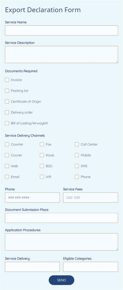 Export Declaration Form 的图像结果