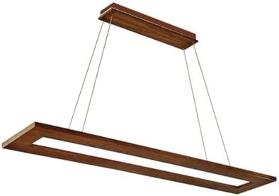 Buy Artica Slim Linear Rectangular Wooden Pendant Light Adjustable ...