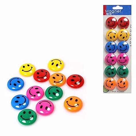 Jiada Round Cartoon Emoji Smiley Face Fridge Magnets (Multicolour ...