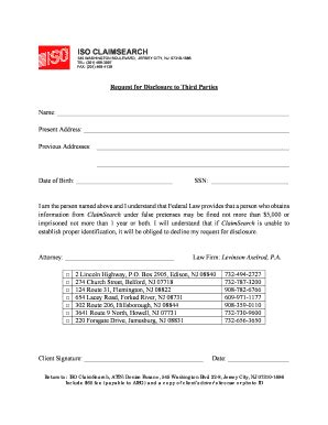 Request for Disclosure to Third Parties - Blank Fillable Template ...