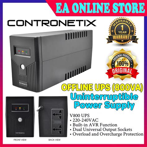 CONTRONETIX V800 POWER OFFLINE UPS 800VA Uninterruptible Power Supply ...
