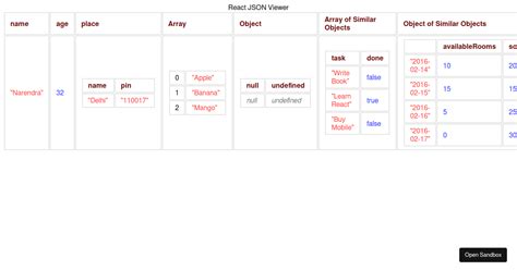 Image result for JSON Viewer in React UI