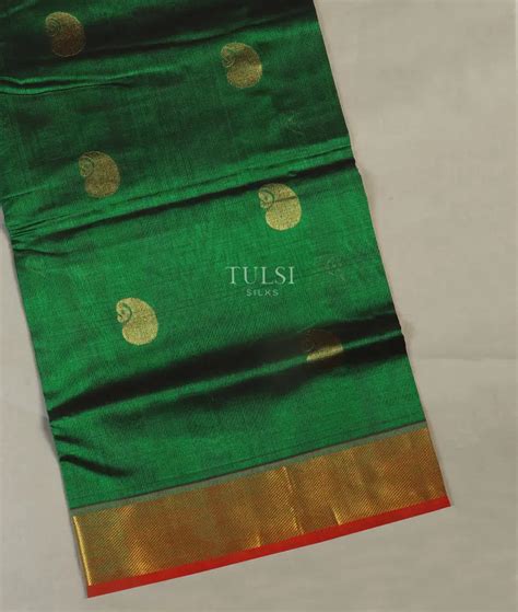 Buy Bottle Green Silk Cotton Saree T507872