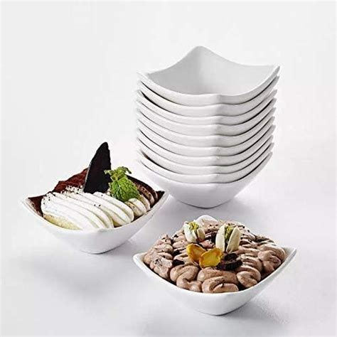 Mirakii White Ceramic 80 ml Small Sauce Bowl Set, 6 Mini Dip Bowls for ...
