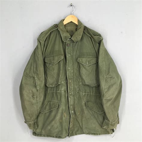 Vintage 60's M-51 US Army Field Jacket Medium 1961 Olive Green Army M51 ...