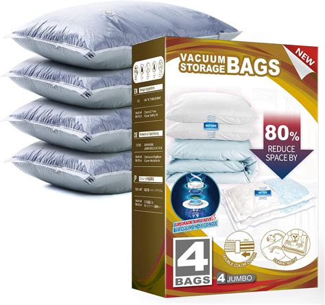 Amazon.com: TAILI 4 Pack Vacuum Storage Bags, Jumbo Vacuum Seal Bags ...