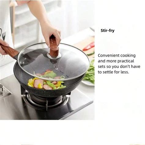Kitchen Stir Fry Pan, Non-Stick Frying Pan For Home Cooking With Less ...