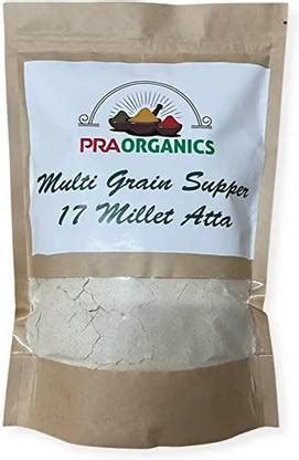 PRAORGANICS Multi Grain Supper 17 Millet Atta |Gluten Free Flour/Aata ...