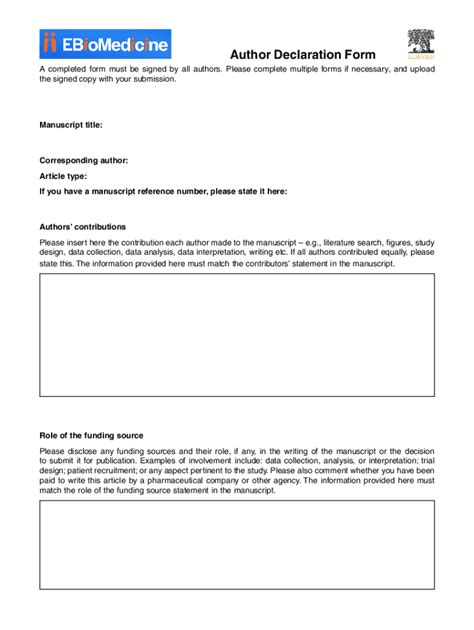 Image result for Author Declaration Example