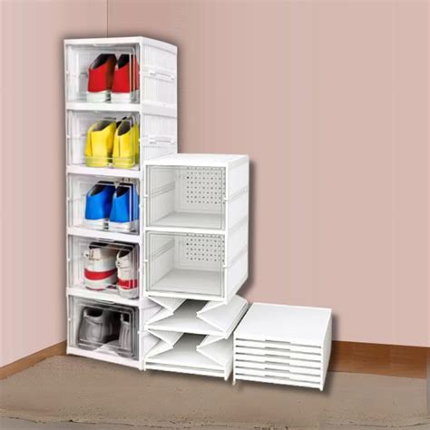 Aliensware 5-Layer Foldable Shoe Organizer Storage Box/Collapsible Shoe ...