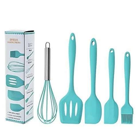 P-PLUS International Premium Silicone Kitchen Utensils Set (5 Pieces ...
